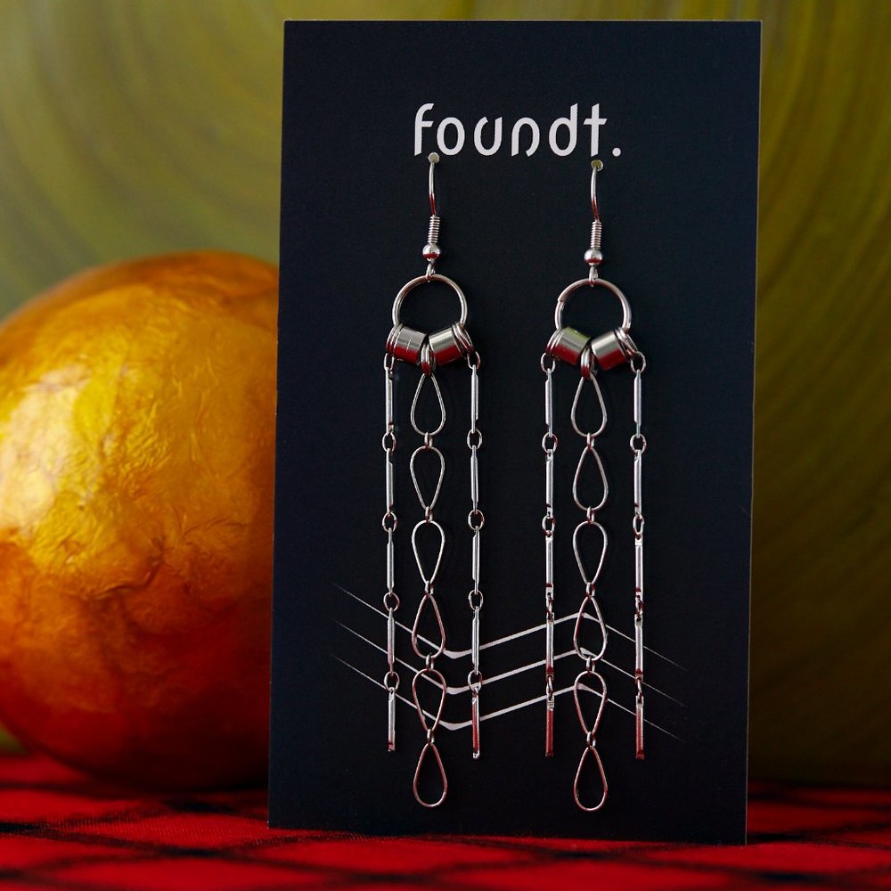 Long Silver Dangly Earrings